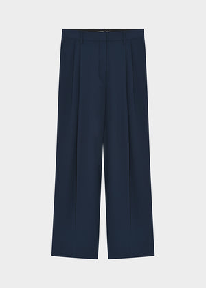Navy blue pants on a light gray background
