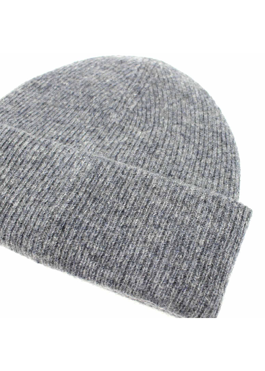 Unisex grey beanie, carefully crafted from 100% soft wool, non-scratchy and incredibly cozy.