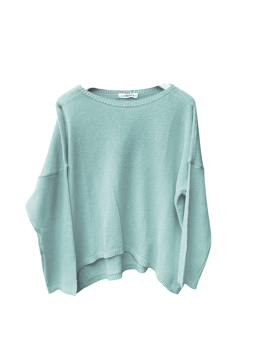 Wide boat neckline sweater