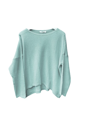 Wide boat neckline sweater