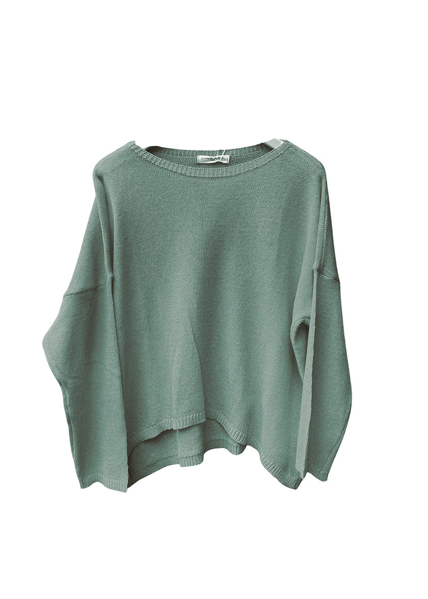 Wide boat neckline sweater