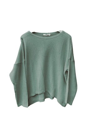 Wide boat neckline sweater