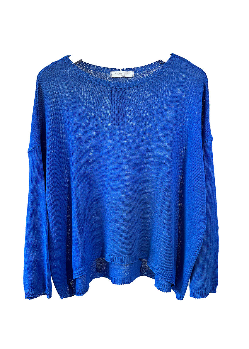 Blue sweater on a white background 