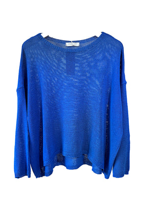 Blue sweater on a white background 