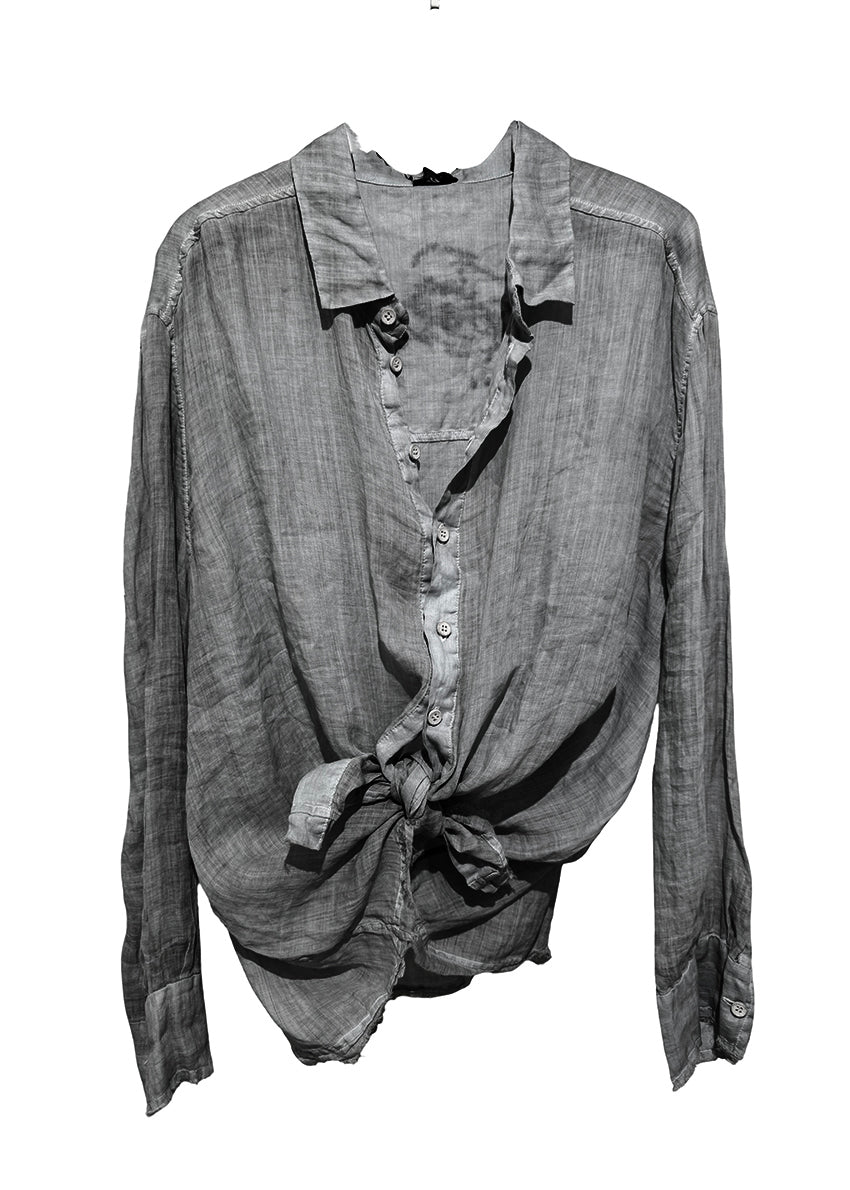 Distressed gray shirt on a white background