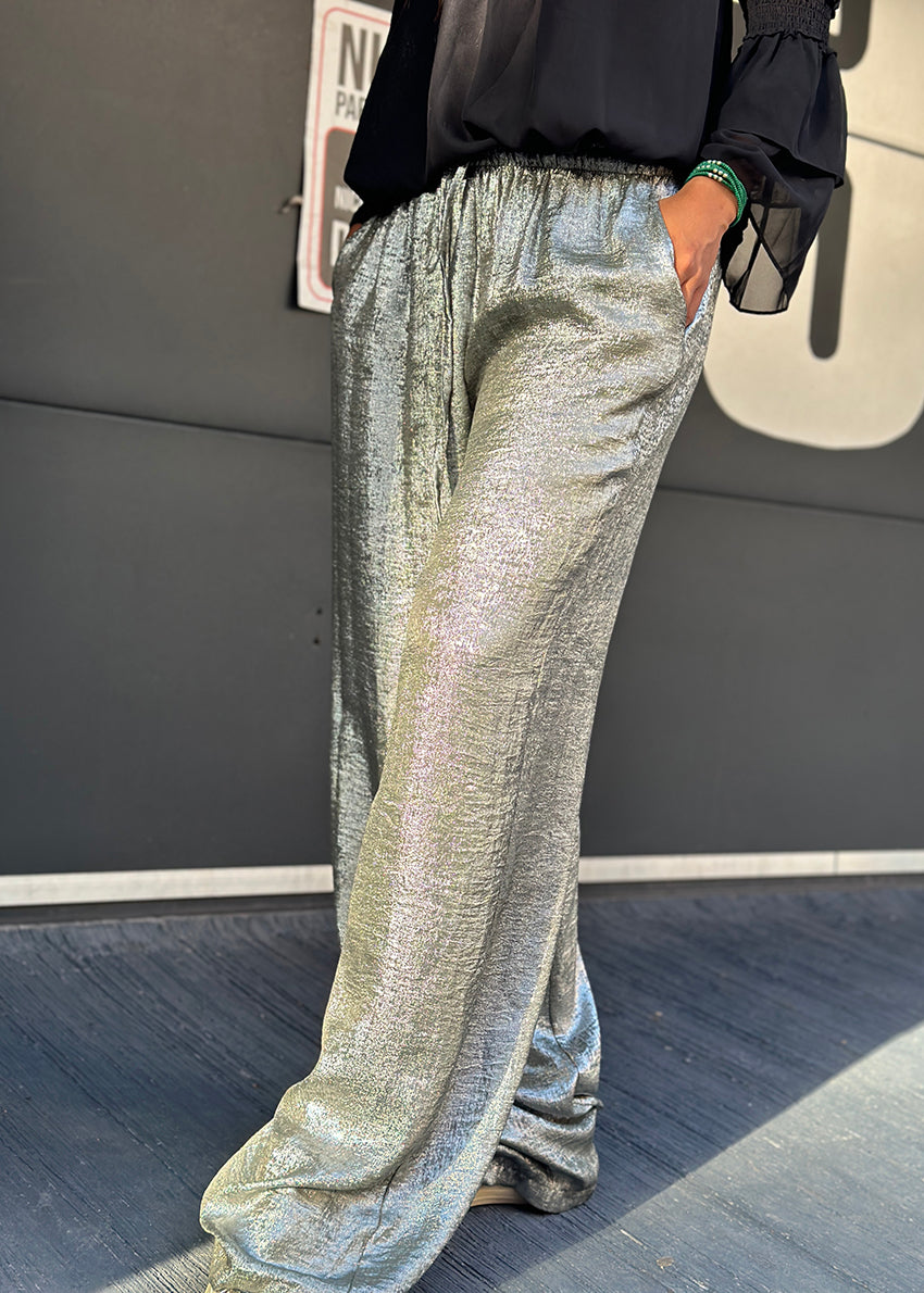 Wide Lame Party Pants