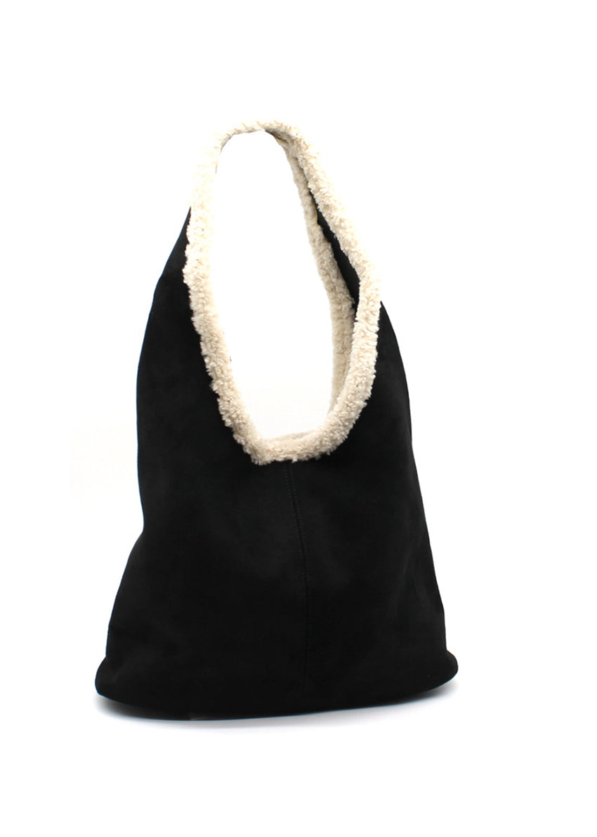 Sherpa Trim Hobo Bag