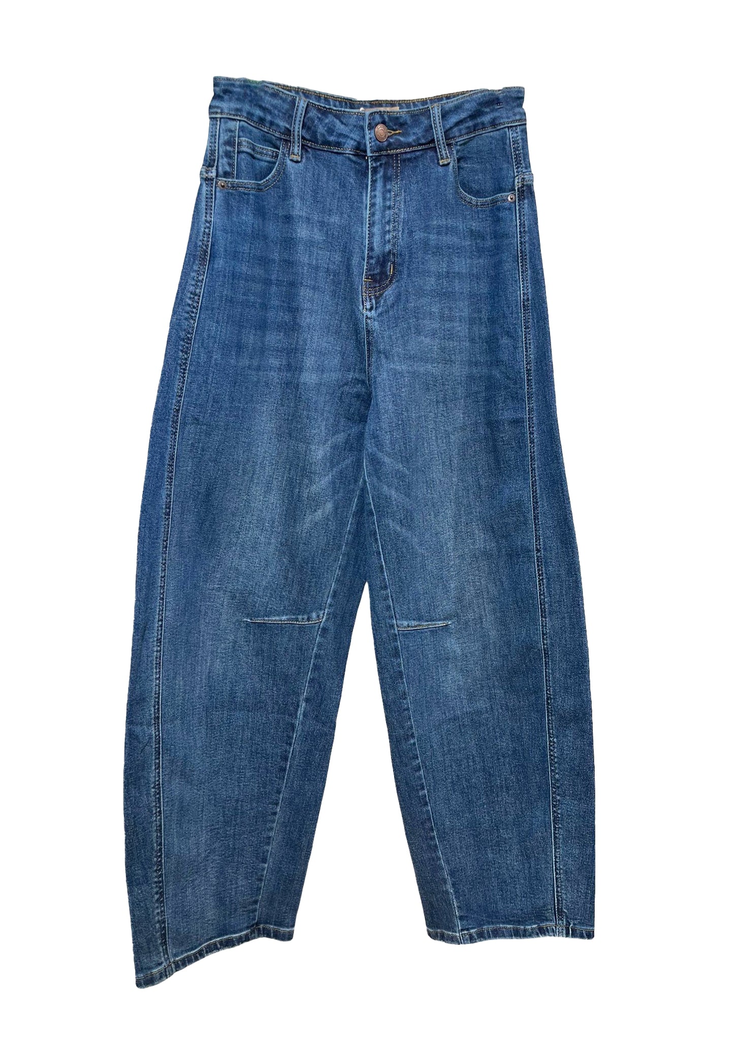 Pair of blue jeans on a white background