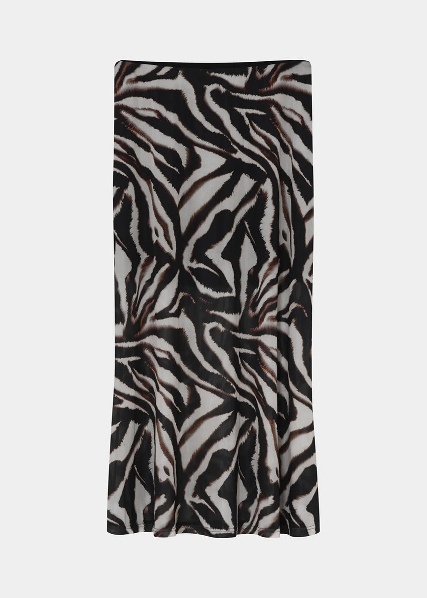 Zebra print skirt on a white background