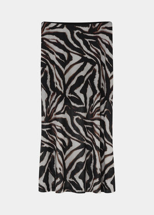Zebra print skirt on a white background
