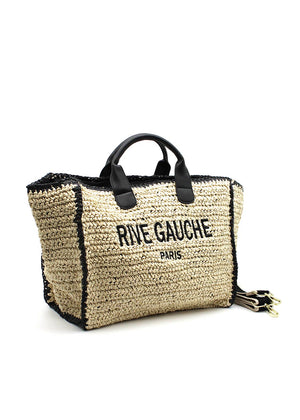 Discover the Rive Gauche Paper Bag – a simple, practical, and eco-friendly accessory. Made of 100% paper with dimensions H27 x L57 x D17 cm, perfect for summer looks. Eco-friendly bag, summer accessory, minimalist design, sustainable fashion accessory