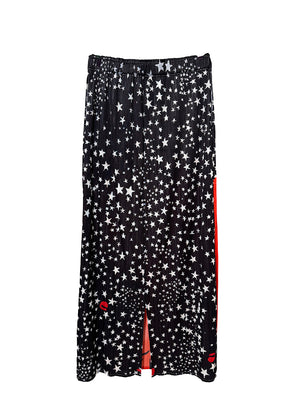 Black skirt with white star pattern on a white background