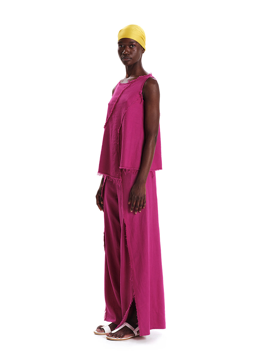 Fringed Linen Pants