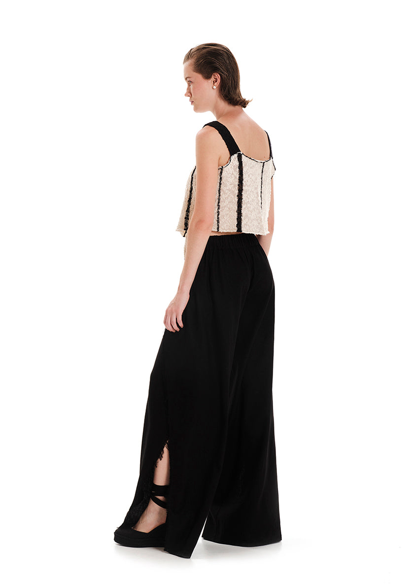 Fringed Linen Pants