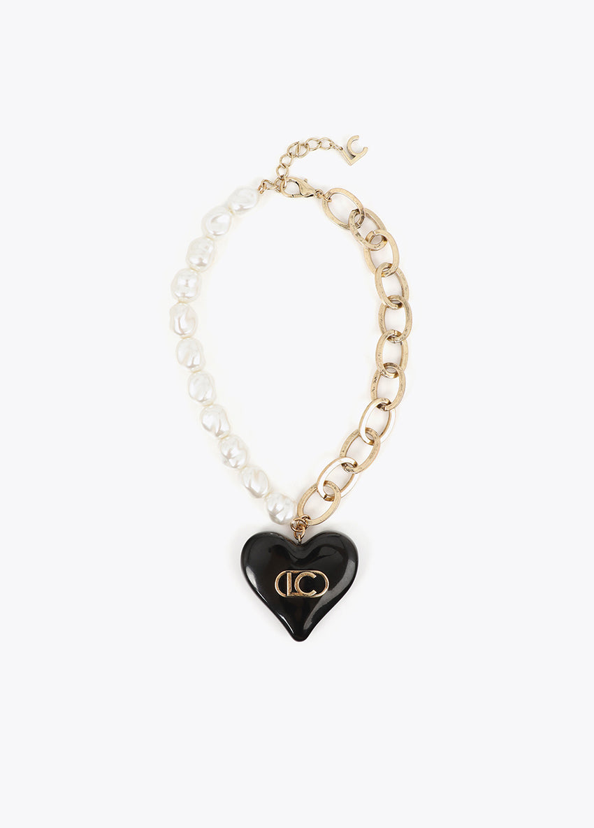 Heart Gold Pearl Necklace