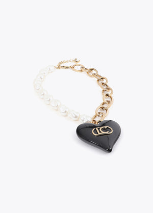 Heart Gold Pearl Necklace