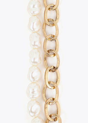 Heart Gold Pearl Necklace