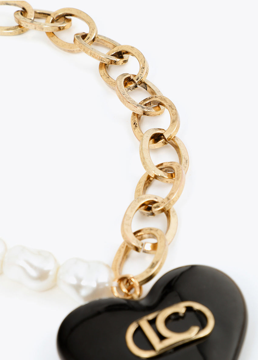 Heart Gold Pearl Necklace