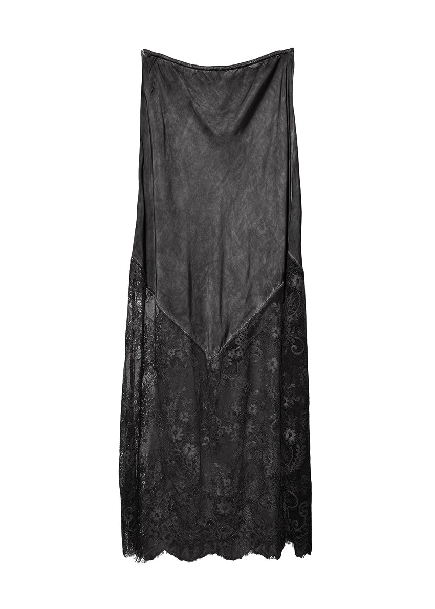 Black lace skirt on a white background