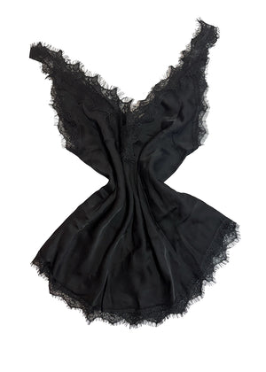 Black lace garment on a white background