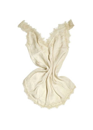 Lace V Tank Top Neutrals