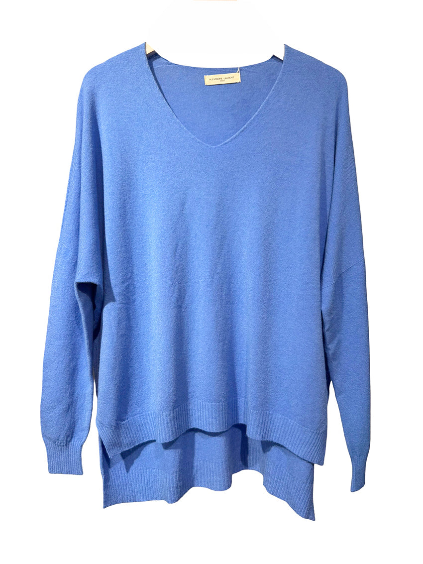 Blue sweater on a white background
