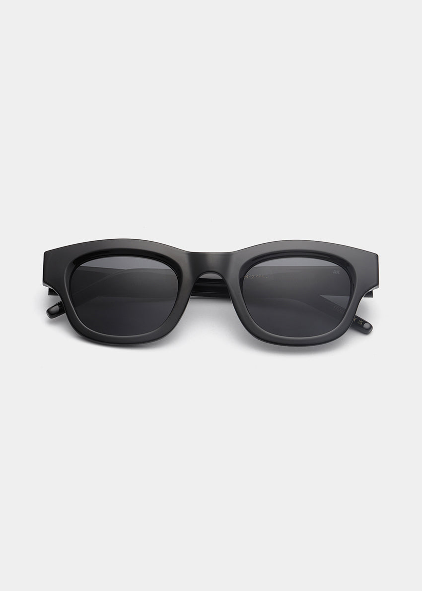 Black sunglasses on a white background