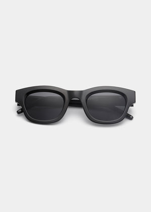 Black sunglasses on a white background
