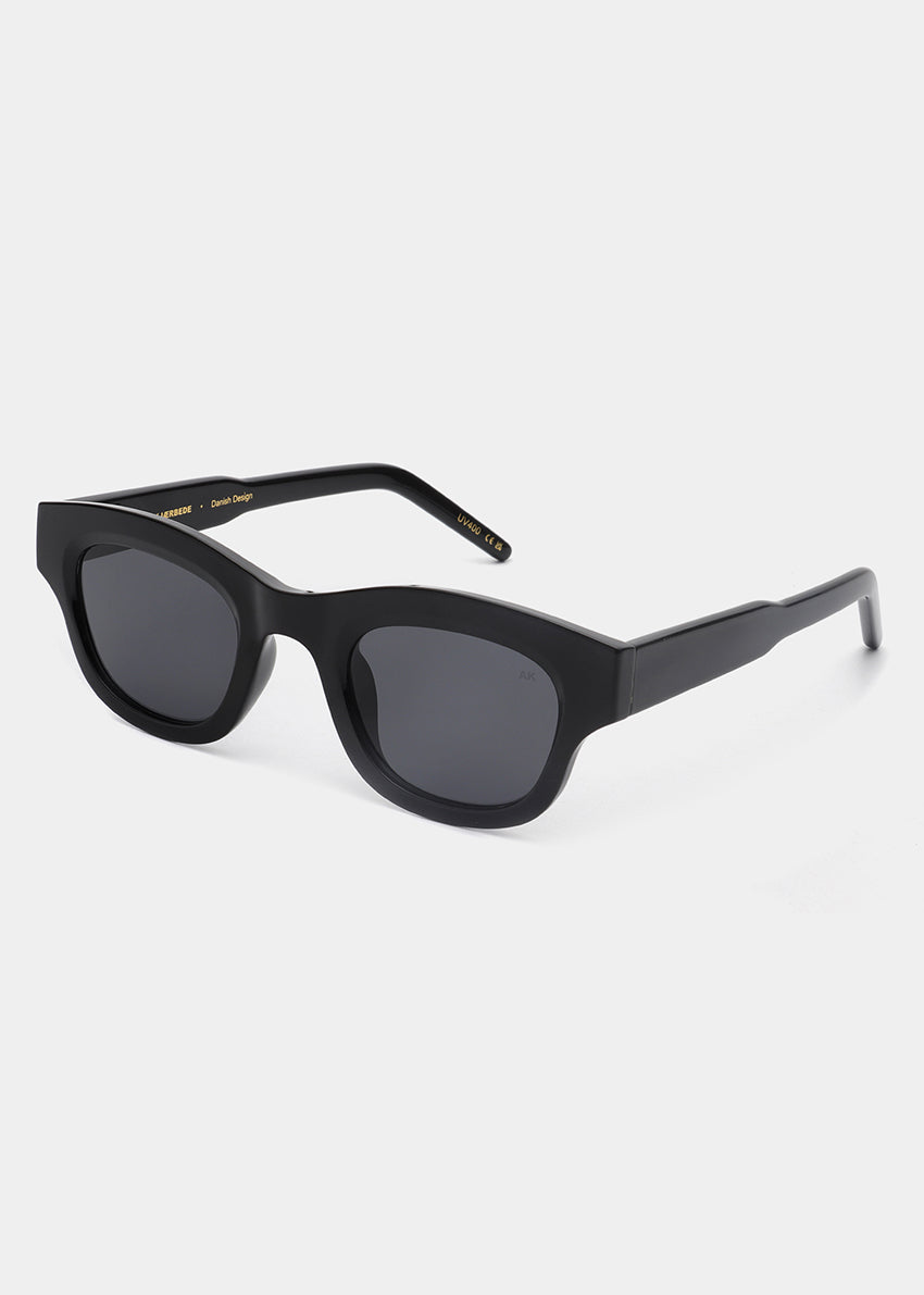 Black sunglasses on a white background