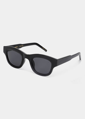 Black sunglasses on a white background