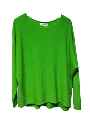 Forest green sweater displayed on a white background 