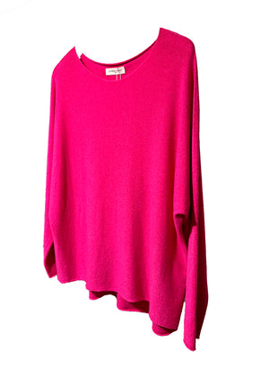 Hot pink sweater on a white background 