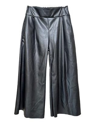 Black leather pants on a white background