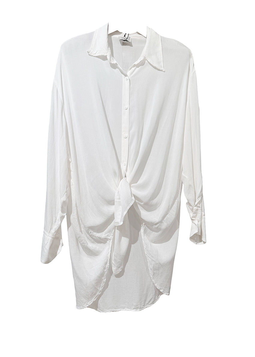 White shirt with a knot detail on a white background