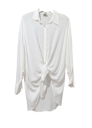 White shirt with a knot detail on a white background