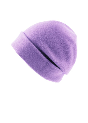 A plume wool beanie on a white background 