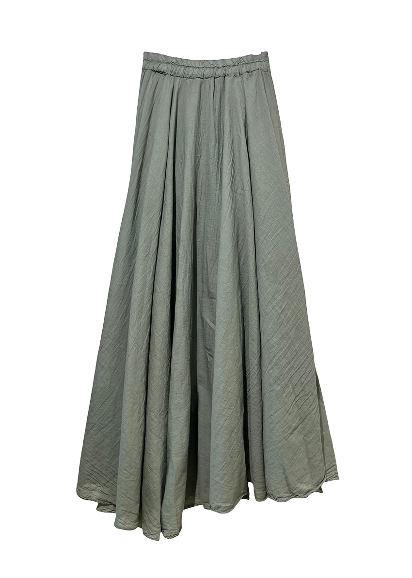 Long green skirt on a white background