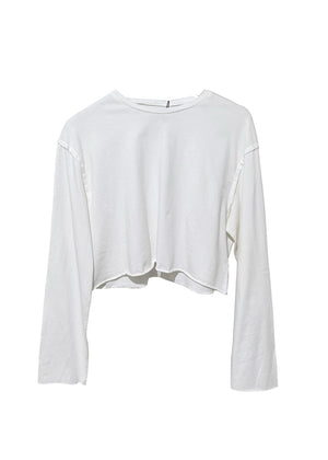 White long-sleeve top on a white background