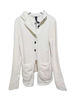 White jacket with buttons on a white background