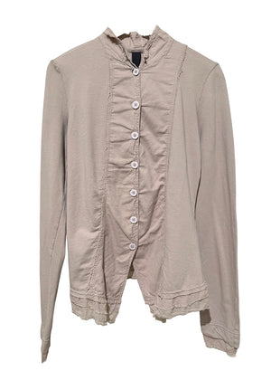 Beige button-up jacket on a white background