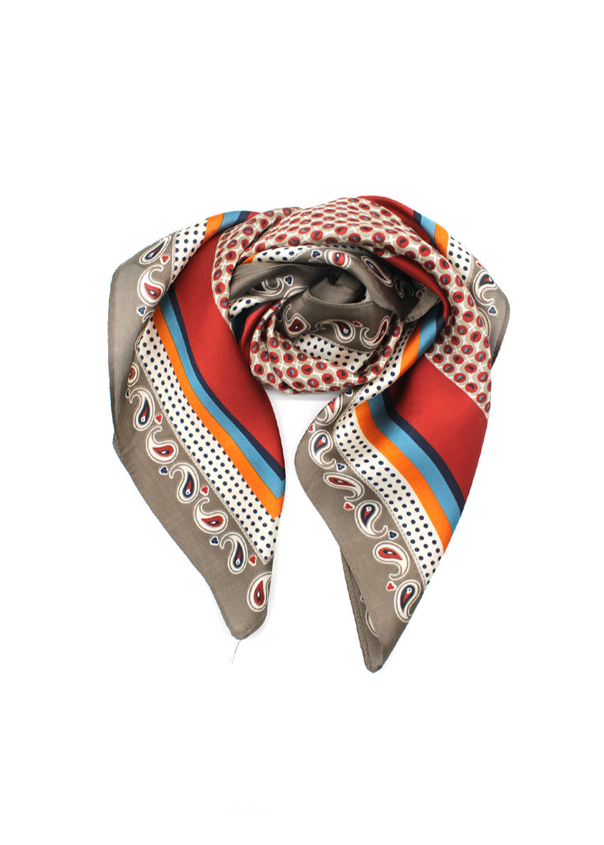 Colorful patterned scarf on a white background