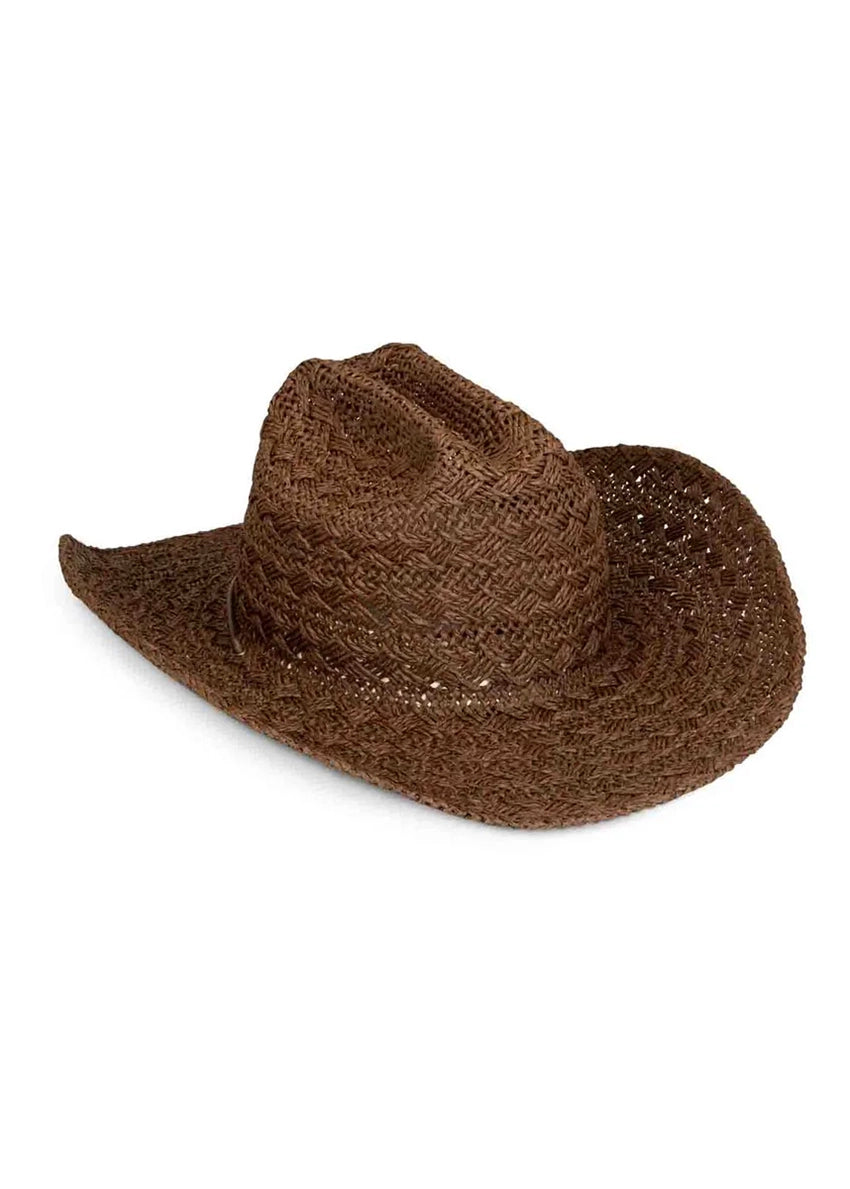 Brown cowboy hat on a white background