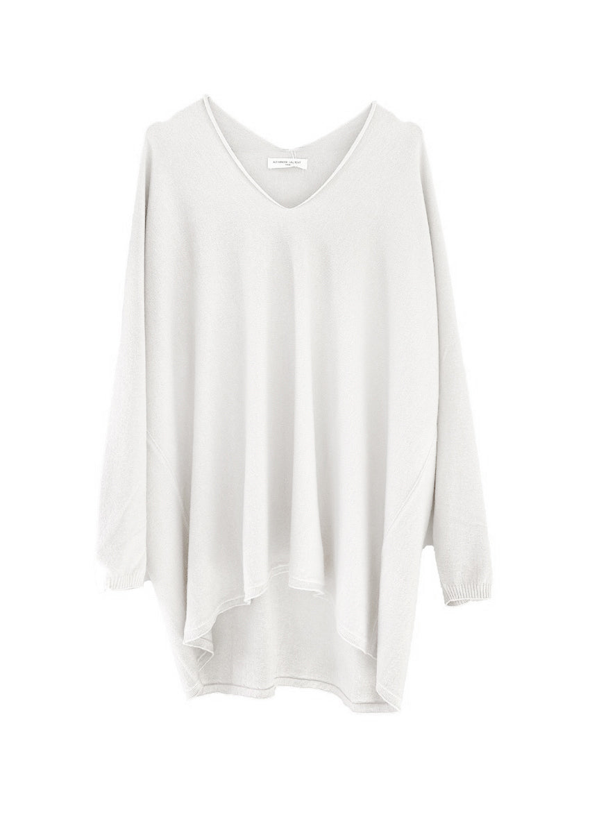 A ivory sweater on a white background 