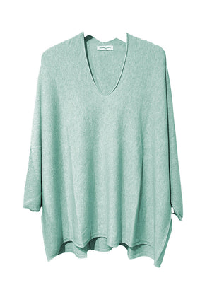 Pale turquoise sweater on a white background 
