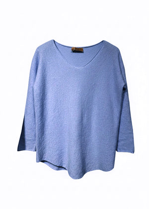 Blue sweater on a white background