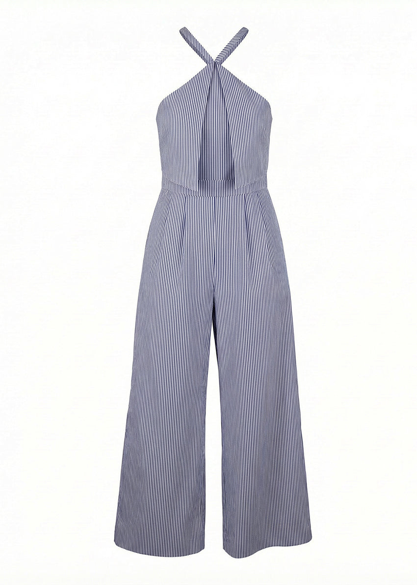 Striped jumpsuit on a white background