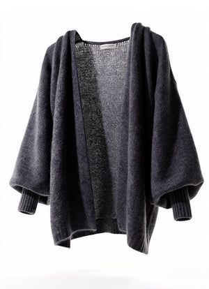 Dark gray cardigan on a white background