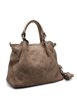 A large leather taupe tote that's ideal for any occasion. Boasting an internal metallic zip fastening, zipped pocket, plus an extra handler and cotton lining, this bag has got it all!