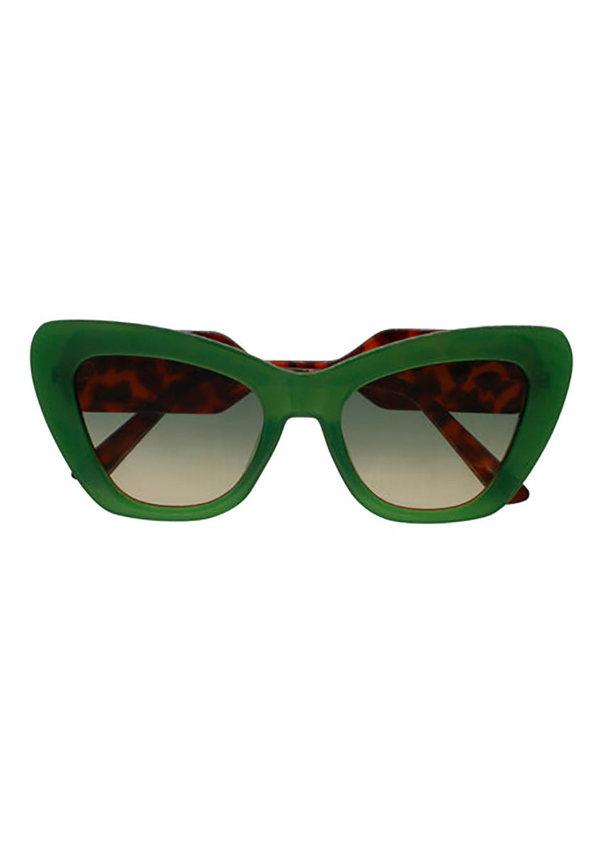These cat-eye green sunglasses offer both fashion-forward design and practical UV400 protection, ensuring your eyes stay shielded from harmful sun rays while you make a bold statement. Perfect accessory for any occasion.