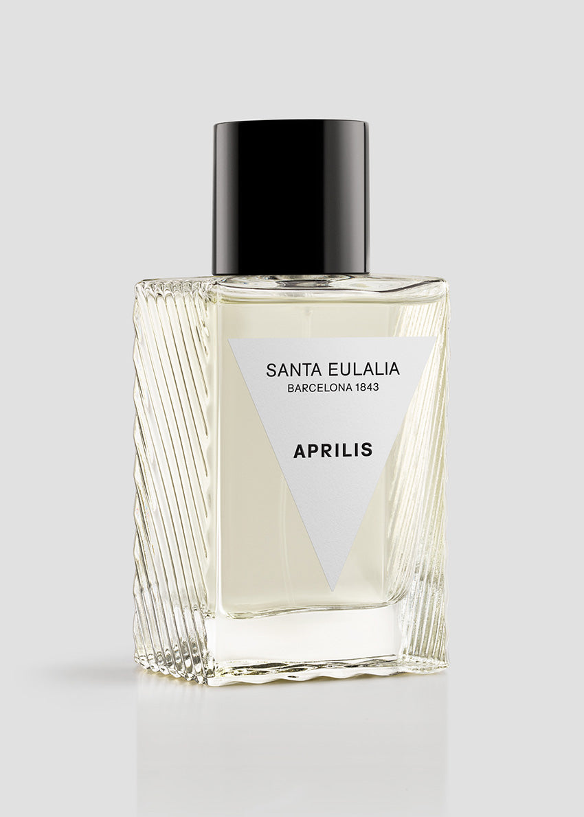 Perfume bottle labeled 'Santa Eulalia' on a light gray background